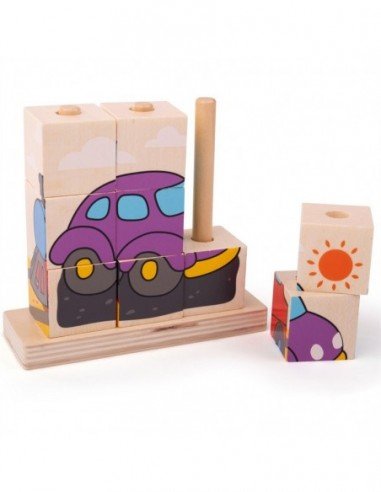 Medinės kaladėlės-dėlionė su stovu...