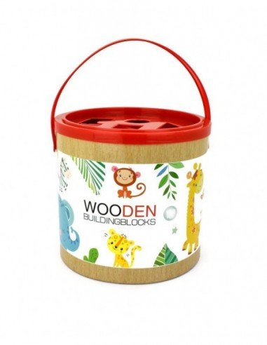 Medinės kaladėlės 50 det. kibirėlyje...