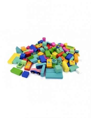 Medinės kaladėlės 50 det. kibirėlyje...