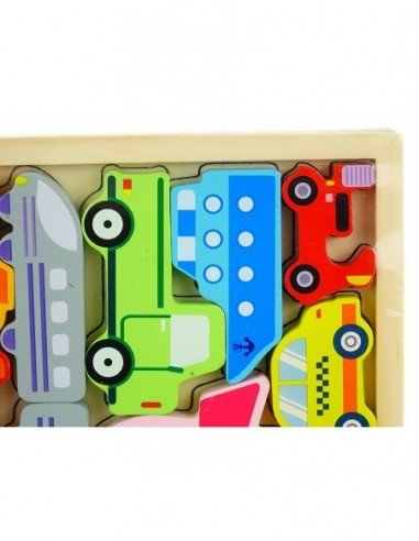 Dėlionė-galvosukis medinė Mašinos, 12...