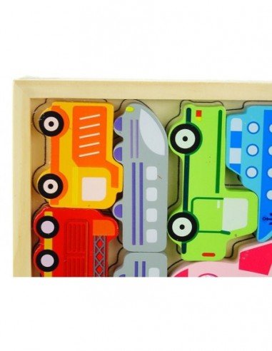 Dėlionė-galvosukis medinė Mašinos, 12...
