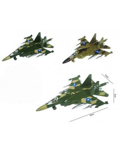 Lėktuvas metalinis 19 cm su šviesa ir...