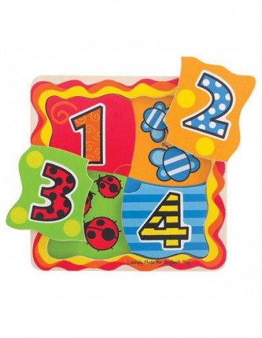 Dėlionė su skaičiais iki 4, 3m.+ 15x15cm