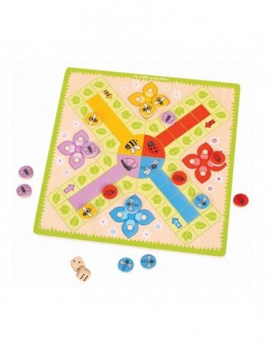 Žaidimas medinis LUDO, 3m.+, 29x29x4cm