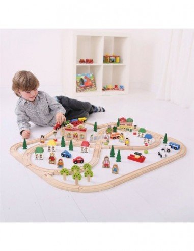 Rinkinys medinis  Traukinys su...