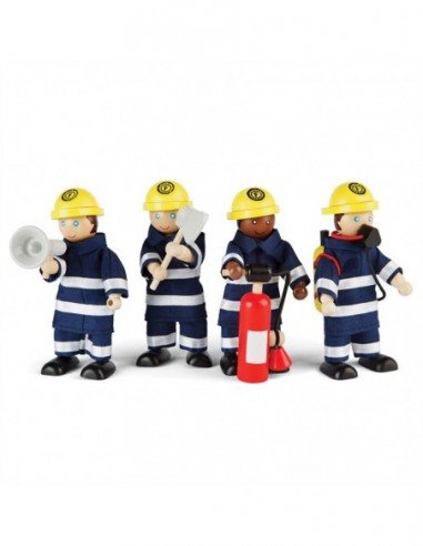 Medinės figūrėlės Gaisrininkai, 4vnt.