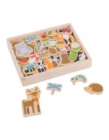 Medinės magnetinės figūrėlės Miško...