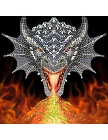 Rinkinys CRYSTAL ART Slibinas Fire,...