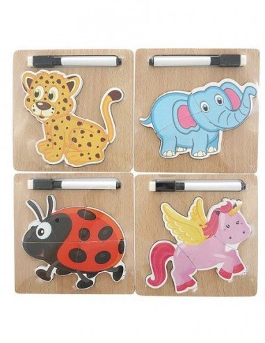 Dėlionė medinė magnėtinė 4 det., su...