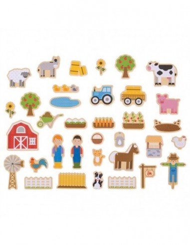 Medinės magnetinės figūrėlės Kaimas,...