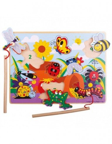 Magnetinė medinė žvejyba Vabždžiukai,...