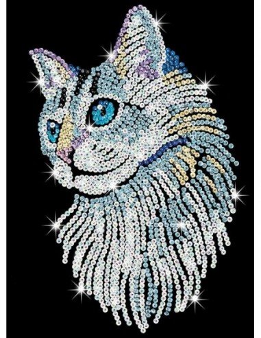 Rinkinys kūrybai SEQUIN BLUE Katė, 8m.+