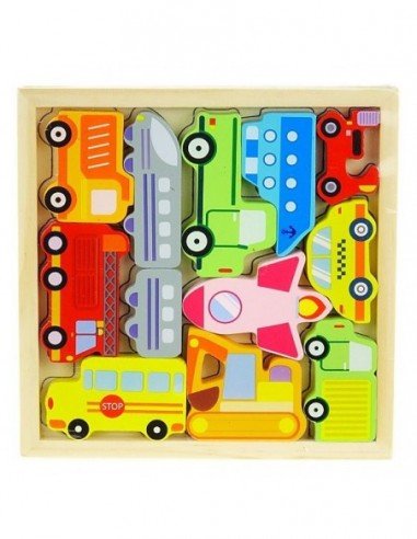 Dėlionė-galvosukis medinė Mašinos, 12...