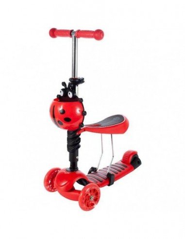 Paspirtukas Boružėlė, raudonas 2m.+