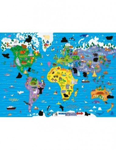 Dėlionė MAGIC WORLD MAP, su termo...