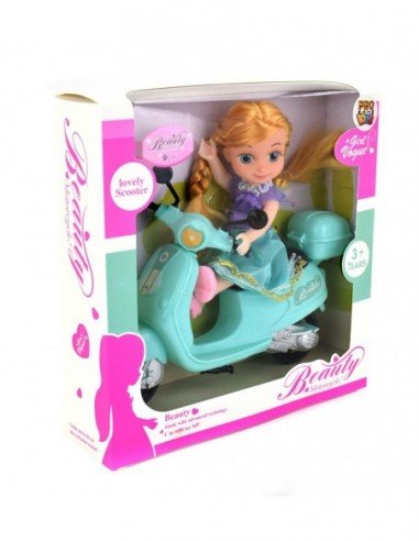 Lėlė ant skuterio, 22x22x6cm