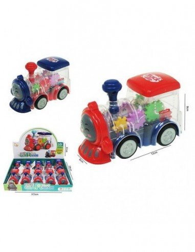 Traukinukas 12cm permatomas su šviesa