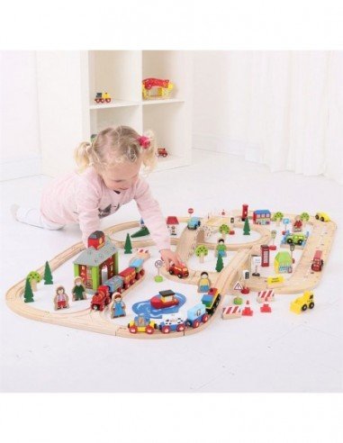 Rinkinys medinis  Traukinys su...