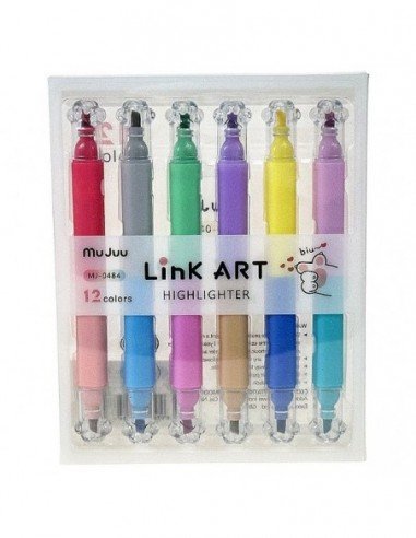 Flomasteriai dvipusiai 6vnt. (12spalvų)