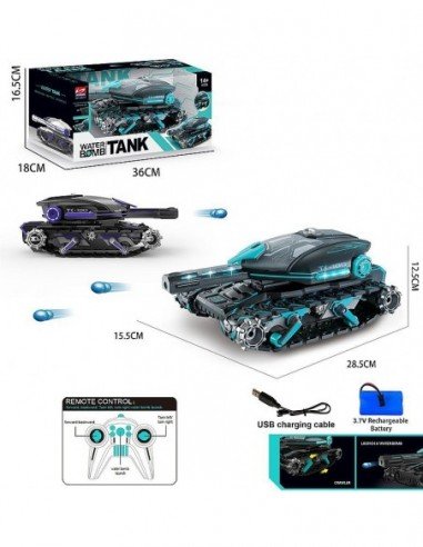 Radijo bangomis valdomas tankas, USB...