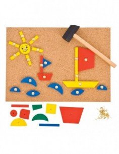 Mozaika medinė su plaktuku,...