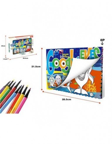 Knygutė daugkartinė spalvinimui su 3D...