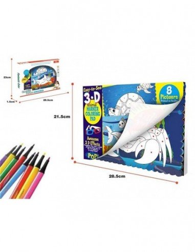 Knygutė daugkartinė spalvinimui su 3D...