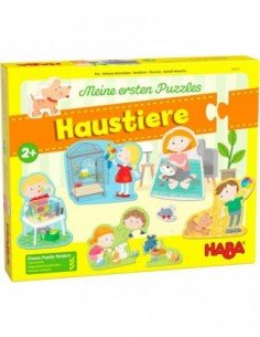 Dėlionė 5 in 1, 2,3,4 det. Naminiai gyvūnai Kas ką valgo,...