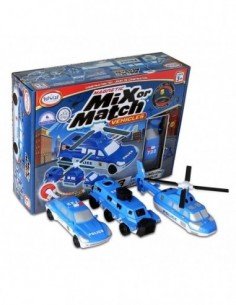 Magnetinis konstruktorius Mix or Match Vehicles Police, 3m.+
