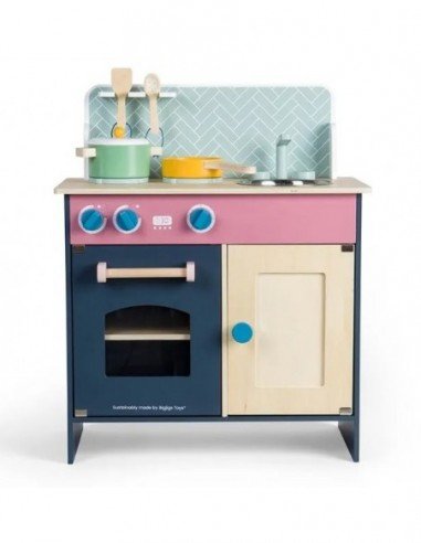 Medinė virtuvė su indais, 60x55x30cm,...