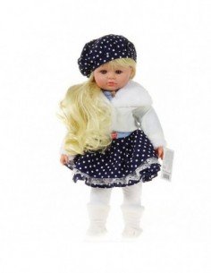Lėlė 45 cm su mėlynu sijonu...