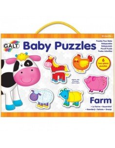Dėlionė BABY PUZZLES FARM 2 det., 6 in 1 Galt
