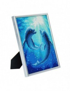 Rinkinys CRYSTAL ART Delfinai 8m.+ su rėmeliu 25x21cm