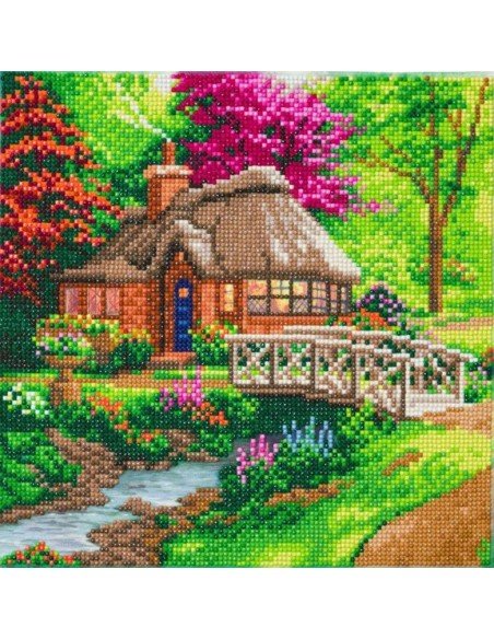 Rinkinys CRYSTAL ART Friendship Cottage, 8m.+ įrėmintas, 30x30cm