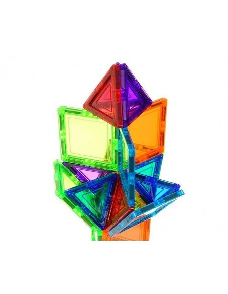 Magnetinis konstruktorius 43 det., kvadratai 5.5x5.5cm, trikampiai 5,5x5,5cm, 11x5.5cm