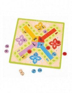 Žaidimas medinis LUDO, 3m.+, 29x29x4cm