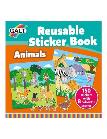 Knygutė Žvėrys su daugkartinio naudojimo lipdukais REUSABLE STICKER BOOK ANIMALS, Galt