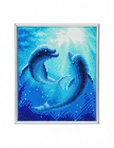 Rinkinys CRYSTAL ART Delfinai 8m.+ su rėmeliu 25x21cm 2