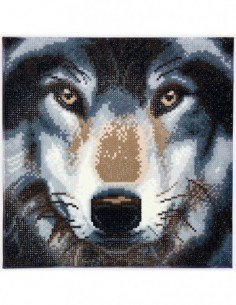 Rinkinys CRYSTAL ART Vilkas 8m.+ įrėmintas, 30x30cm