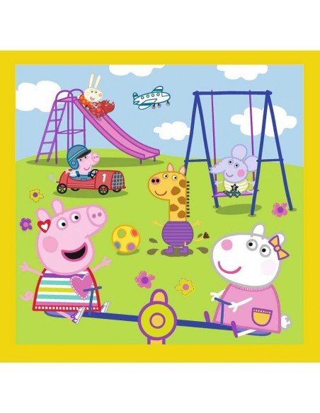 Dėlionė PUZZLE 3 in 1 , 20+36+50 det.,  Pepos linksma diena