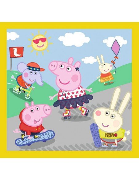 Dėlionė PUZZLE 3 in 1 , 20+36+50 det.,  Pepos linksma diena