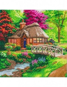 Rinkinys CRYSTAL ART Friendship Cottage, 8m.+ įrėmintas,...