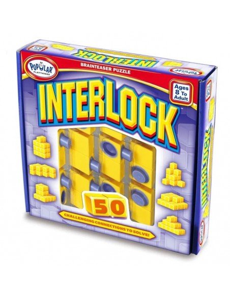 Žaidimas-galvosukis INTERLOCK, 50 užduotėlių nuo paprastos iki labai sudėtingos, 8m.+