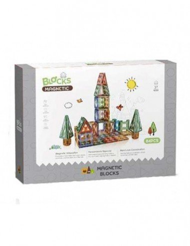 Magnetinis konstruktorius 84 det., kvadratai...