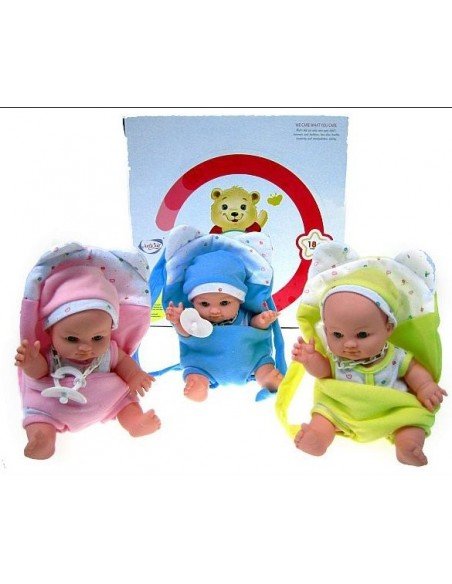 Lėlė kūdikis 23cm su nešiokliu, su garsais