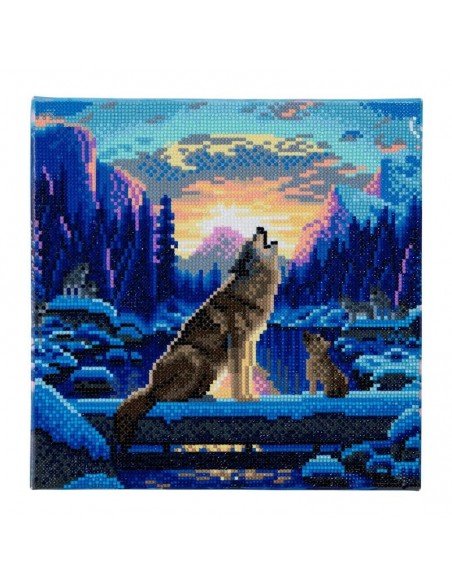 Rinkinys CRYSTAL ART Vilkas 8m.+ įrėmintas, 30x30cm