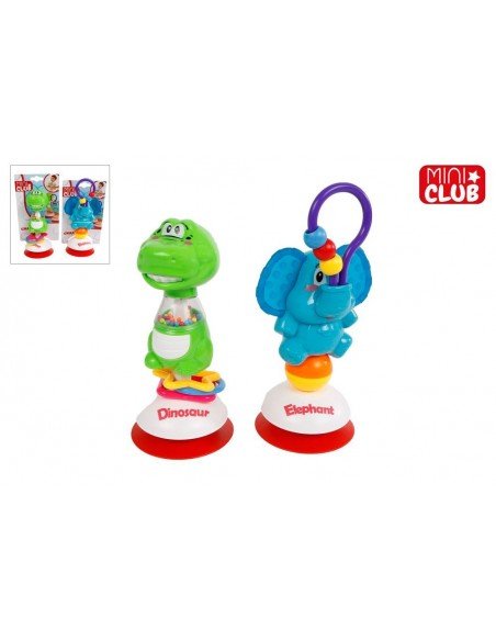 Žaislas kūdikiui Dinozauras/drambliukas prilipinamas prie stalo,19cm,6mėn.+