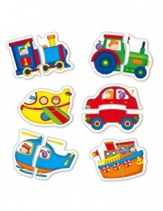 Delionė BABY PUZZLES TRANSPORT, 2 det., 6 in 1,Galt 2