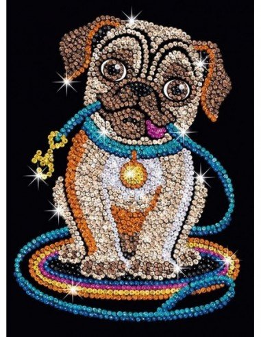 Rinkinys kūrybai SEQUIN RED Šuniukas PUG, 6m.+