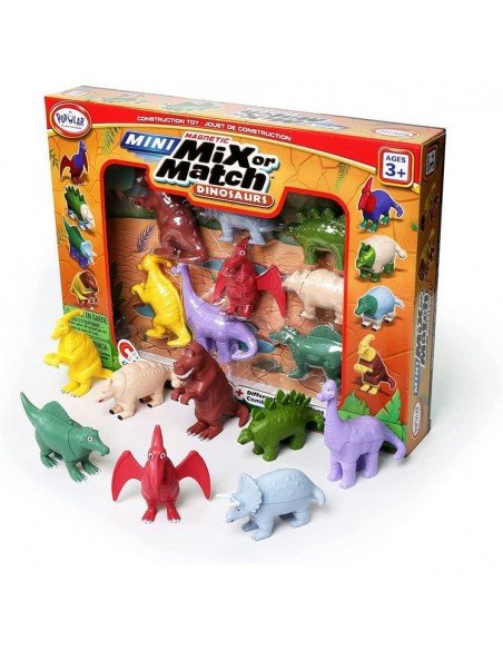 Magnetinis konstruktorius Mini Magnetic Mix or Match Dinosaurs Deluxe, 3m.+